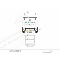 Profil LED SURFACE10 BC/UX