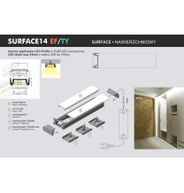 Profil LED SURFACE14 EF/TY