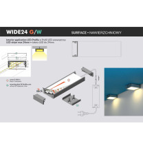 Profil LED WIDE24 G/W