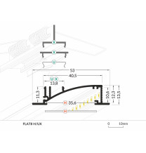 Profil LED FLAT8 H/UX