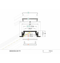 Profil LED GROOVE14 EF/TY