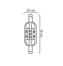 J78-AP R7s 4W 230V 15x2835 LED DIM WW