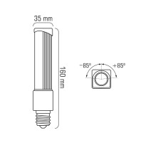 PLC-A E27 8W 230V 11x2835 LED CCD WW