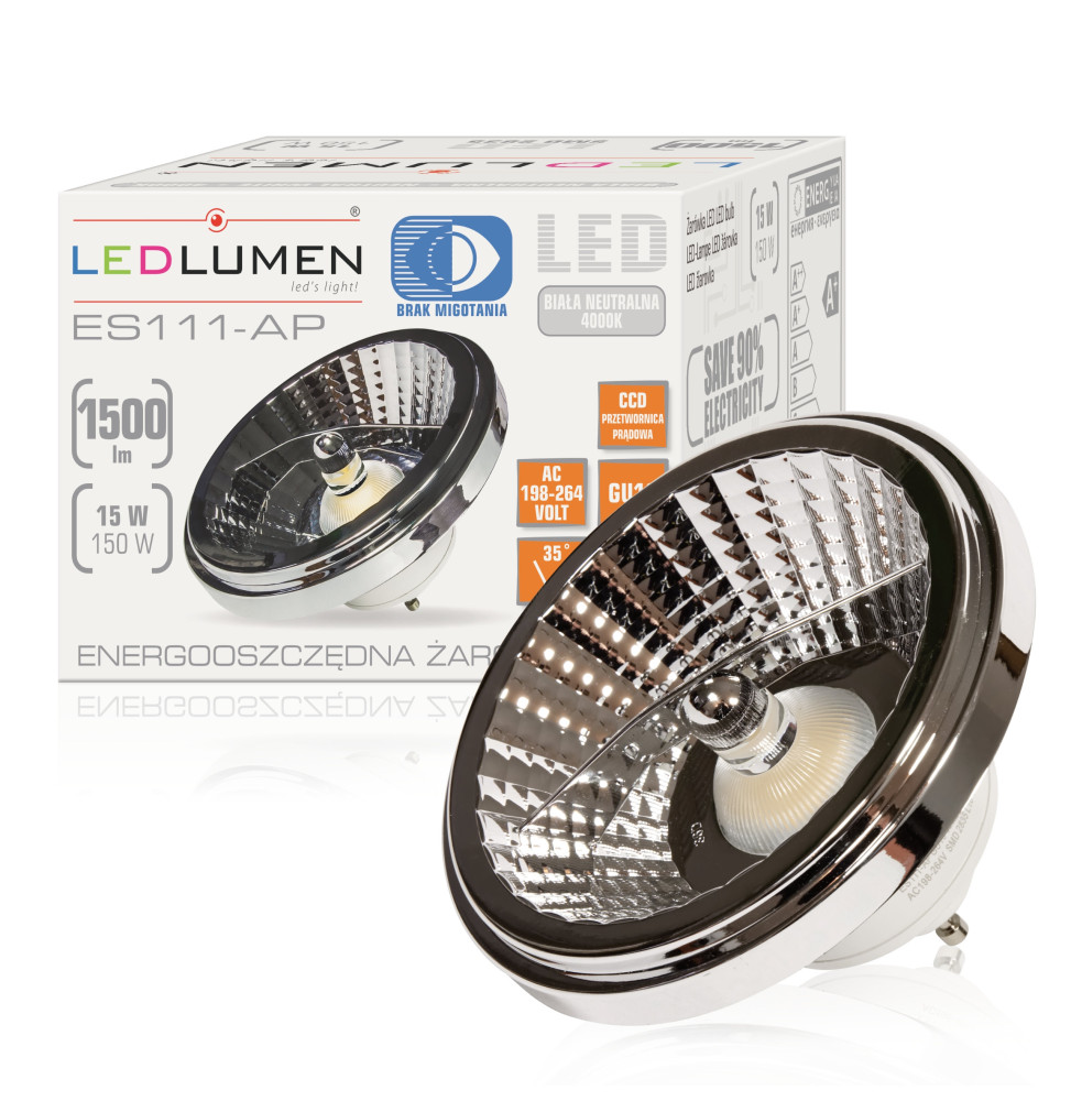 ES111-AP GU10 230V 15W LED 35 st. CCD NW