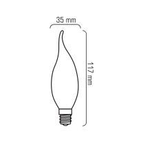 Żarówka LED CL35-G E14 230V 4W FILAMENT 470lm NW