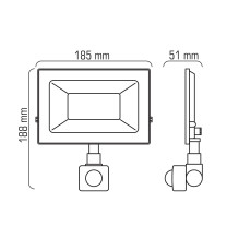 HL-31P/50W naświetlacz LED IP44 PIR NW