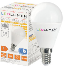 G45-AP E14 8W 806lm 3000K LED WW