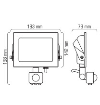 HL-31P/50W naświetlacz LED IP44 PIR NW