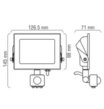 HL-29P/20W naświetlacz LED IP44 PIR NW