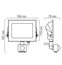 HL-30P/30W naświetlacz LED IP44 PIR NW