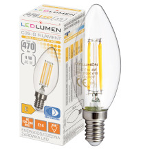 Żarówka LED C35-G E14 230V 4W FILAMENT 470lm biała ciepła