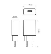 ADAPTER 230V AC/DC 5W 1A 5V USB-A