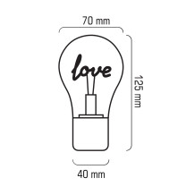 Lampka dekoracyjna LED USB-C filament NL-06 LOVE