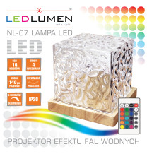 Lampka ozdobna LED projektor z efektem fal wodnych NL-07 AQUA