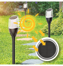 Lampa solarna ogrodowa LED wbijana pochodnia płomień IP65 SOL-08 WW
