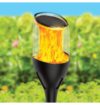 Lampa solarna ogrodowa LED wbijana pochodnia płomień IP65 SOL-08 WW