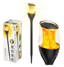 Lampa solarna ogrodowa LED wbijana pochodnia płomień IP65 SOL-08 WW